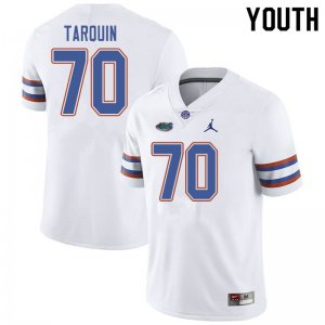 Youth Florida Gators #70 Michael Tarquin NCAA Jordan Brand White Authentic Stitched College Football Jersey TRG7262WW